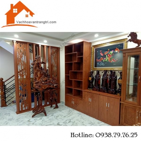 Thi công vách ngăn gỗ trang trí cho phòng khách, phòng bếp, phòng thờ
