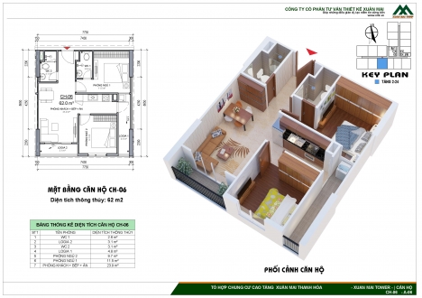 Bán căn chugn cư xuân mai diện tích 62m