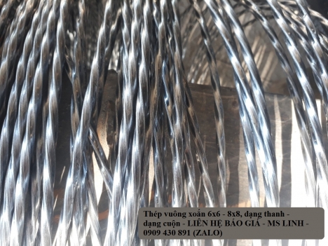 Thanh vuông xoắn 6ly - 8 ly các loại - twist bar