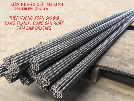 Thanh vuông xoắn 6ly - 8 ly các loại - twist bar