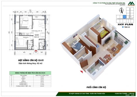 Bán căn chugn cư xuân mai diện tích 62m