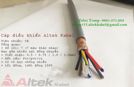 Dây cáp điều khiển chống nhiễu 7 lõi 18awg- 7x0.75mm2