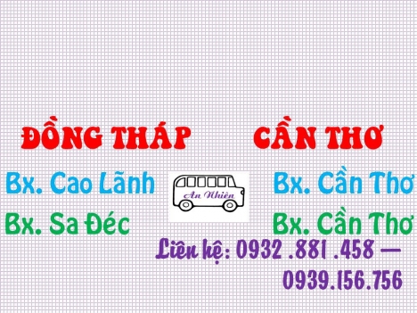 Xe khách An Nhiên tuyến Sa Đéc- Cần Thơ, Cao Lãnh đi Cần Thơ