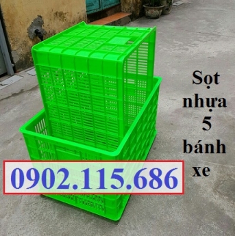 Sọt nhựa có bánh xe, sọt nhựa 5 bánh xe, sọt nhựa kéo hàng, sọt nhựa chở hàng,