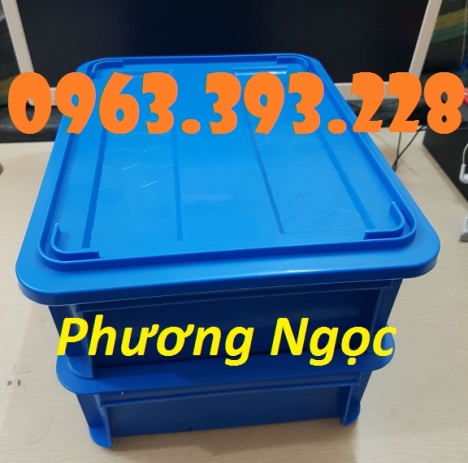 Thùng nhựa đặc B7 có nắp, hộp nhựa cơ khí, khay nhựa đặc