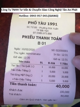 Combo máy tính tiền cho trà sữa giá rẻ tại Hà Tiên