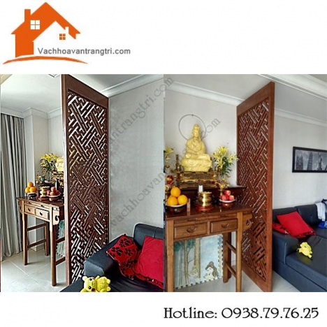 Cách trang trí bàn thờ gia tiên bằng vách ngăn cnc