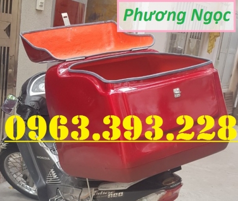 Thùng chở hàng sau xe máy cỡ trung, thùng ship cơm hộp, thùng giao hàng 