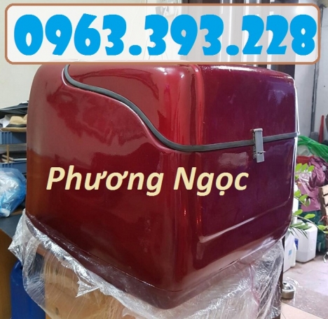 Thùng chở hàng sau xe máy cỡ trung, thùng ship cơm hộp, thùng giao hàng 