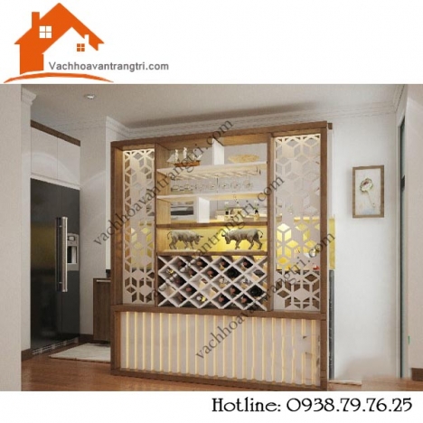 Tuyệt chiêu để phòng khách đẹp với vách ngăn cnc bằng gỗ