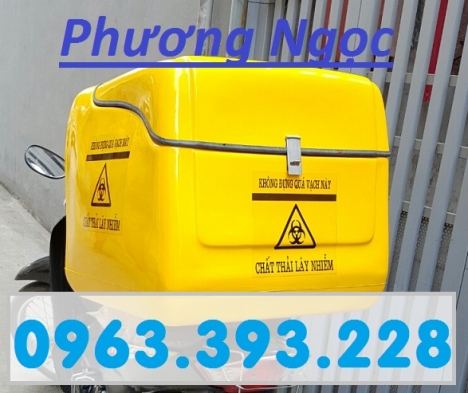 Thùng chở hàng sau xe máy cỡ trung, thùng ship cơm hộp, thùng giao hàng 