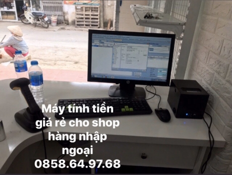 Lắp đặt máy tính tiền giá rẻ cho Shop hàng tiêu dùng nhập ngoại tại BMT