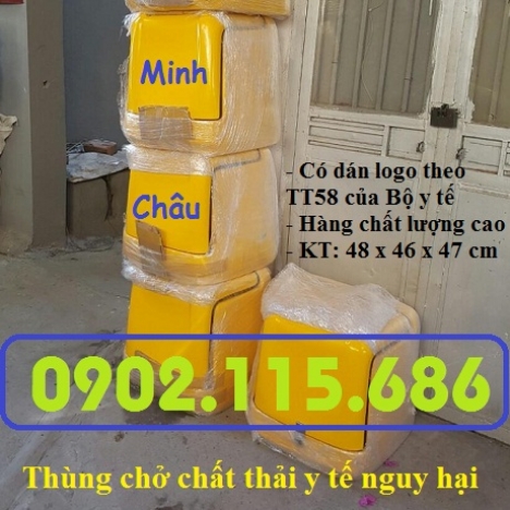 Thùng chở chất thải lây nhiễm, thùng chở hàng y tế, thùng vận chuyển chất thải lây nhiễm, thùng chở