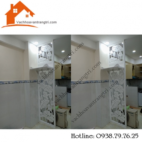 Bàn thờ treo tường chung cư kết hợp vách ngăn như thế nào