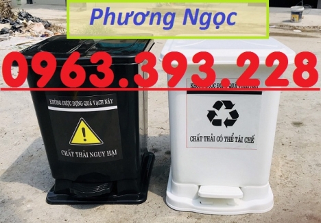Thùng rác y tế 15L đạp chân, thùng rác nhựa, thùng rác y tế, thùng rác đạp chân 15L