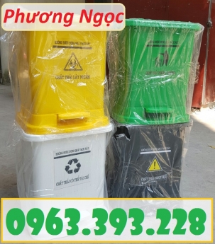 Thùng đựng rác thải y tế 25L, thùng rác y tế đạp chân 25L, thùng rác nhựa đạp chân