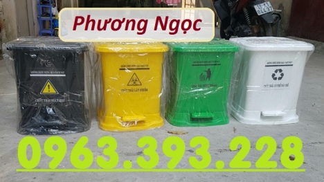 Thùng đựng rác thải y tế 25L, thùng rác y tế đạp chân 25L, thùng rác nhựa đạp chân