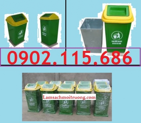 Thùng rác nhựa 90l nắp lật, thùng rác nhựa 90l nắp bập bênh, thùng rác công cộng 90l, thùng rác nhựa