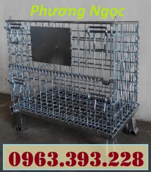 Xe đẩy lồng, lồng sắt chứa hàng, lồng lưới có bánh xe
