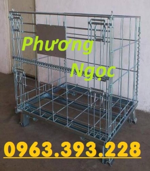 Xe đẩy lồng, lồng sắt chứa hàng, lồng lưới có bánh xe