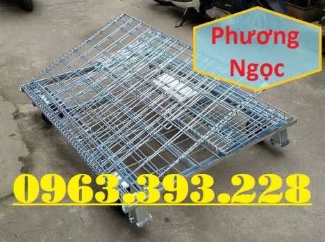 Xe đẩy lồng, lồng sắt chứa hàng, lồng lưới có bánh xe