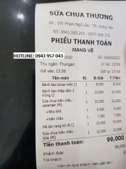 Máy tính tiền giá rẻ tại Hải Phòng cho mô hình sữa chua