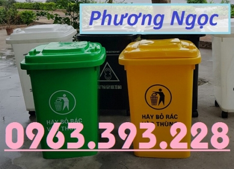 Thùng rác 60L nắp kín, thùng rác nhựa HDPE, thùng rác công cộng