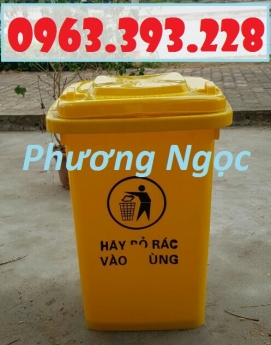 Thùng rác 60L nắp kín, thùng rác nhựa HDPE, thùng rác công cộng