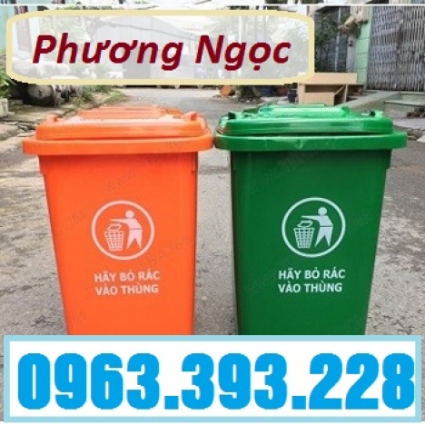 Thùng rác 60L nắp kín, thùng rác nhựa HDPE, thùng rác công cộng