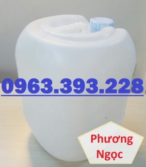 Can nhựa 20L vuông tròn, can nhựa đựng hóa chất, can màu trắng 20L