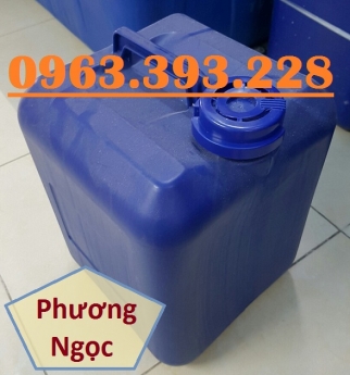 Can nhựa vuông đựng hóa chất, can nhựa HDPE 20L, can vuông 20 Lít vuông xanh