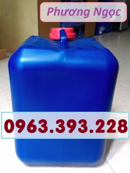Can nhựa vuông đựng hóa chất, can nhựa HDPE 20L, can vuông 20 Lít vuông xanh