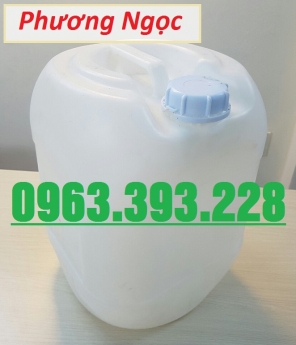 Can nhựa 20L vuông tròn, can nhựa đựng hóa chất, can màu trắng 20L
