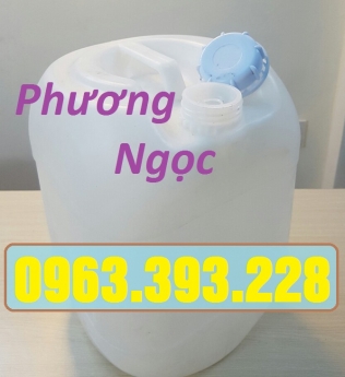 Can nhựa 20L vuông tròn, can nhựa đựng hóa chất, can màu trắng 20L