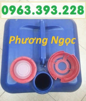 Can nhựa vuông đựng hóa chất, can nhựa HDPE 20L, can vuông 20 Lít vuông xanh