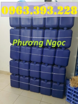 Can nhựa vuông đựng hóa chất, can nhựa HDPE 20L, can vuông 20 Lít vuông xanh
