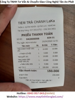 Setup máy cảm ứng tính tiền cho quán Trà tại Sóc Trăng