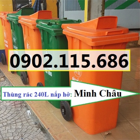 Thùng rác 240l nắp hở, thùng rác nhựa 240 lít, thùng rác 240l giá rẻ, thùng rác 240l có bánh xe, thù