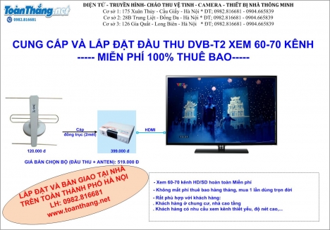 Bán đầu thu truyền hình số mặt đất DVB-T2 xem miễn phí