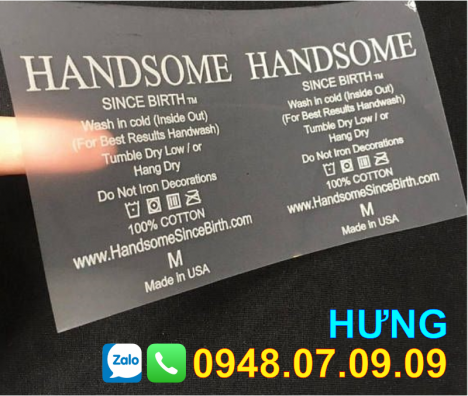 ✅ Nhãn ép nhiệt quần áo, giày dép, khẩu trang ✅