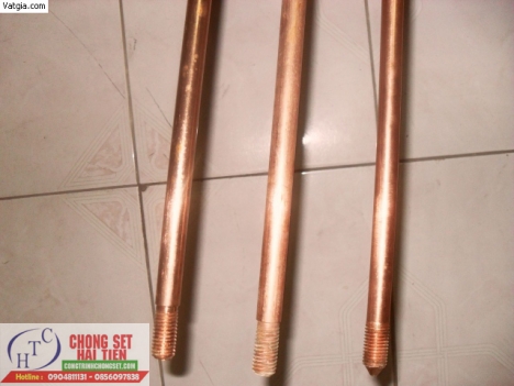 Cọc tiếp địa thép mạ đồng Ấn Độ L-2.4m D16
