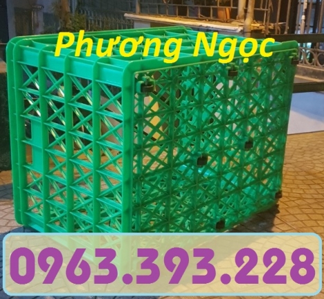 Sọt nhựa rỗng 8 bánh xe, sóng nhựa HS022, sọt nhựa đựng hàng, sọt nhựa đựng quần áo