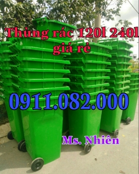 Sỉ lẻ thùng rác 240 lít giá rẻ tại cần thơ- thùng rác xanh,cam, vàng- lh 0911.082.000