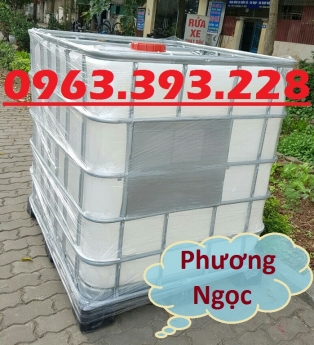Bồn nhựa 1 khối, tank đựng hóa chất, tank nhựa IBC 1000 Lít, thùng nhựa vuông có khung sắt