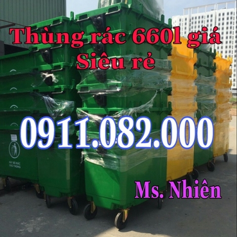Sỉ lẻ thùng rác 240 lít giá rẻ tại cần thơ- thùng rác xanh,cam, vàng- lh 0911.082.000