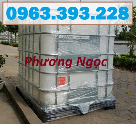 Bồn nhựa 1 khối, tank đựng hóa chất, tank nhựa IBC 1000 Lít, thùng nhựa vuông có khung sắt