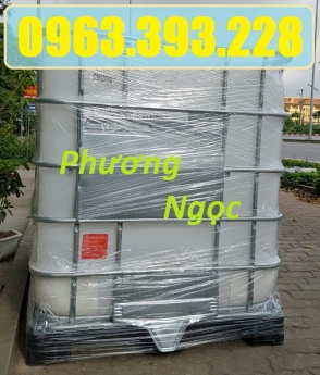 Bồn nhựa 1 khối, tank đựng hóa chất, tank nhựa IBC 1000 Lít, thùng nhựa vuông có khung sắt