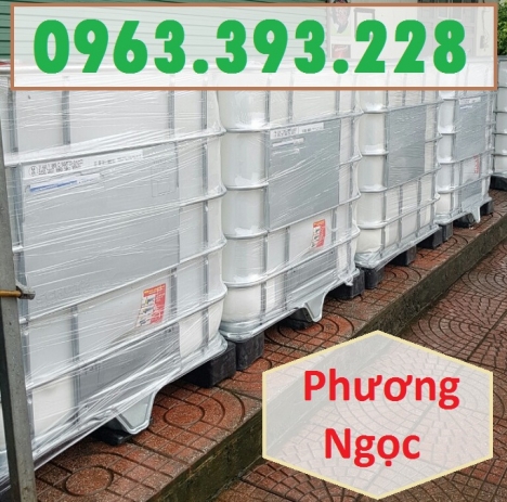 Bồn nhựa 1 khối, tank đựng hóa chất, tank nhựa IBC 1000 Lít, thùng nhựa vuông có khung sắt