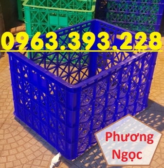 Sọt nhựa rỗng 8 bánh xe, sóng nhựa HS022, sọt nhựa đựng hàng, sọt nhựa đựng quần áo