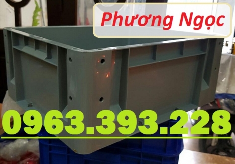 Thùng nhựa đặc có lỗ, thùng nhựa kích thước 480 x 380 x 200 mm, thùng nhựa công nghiệp